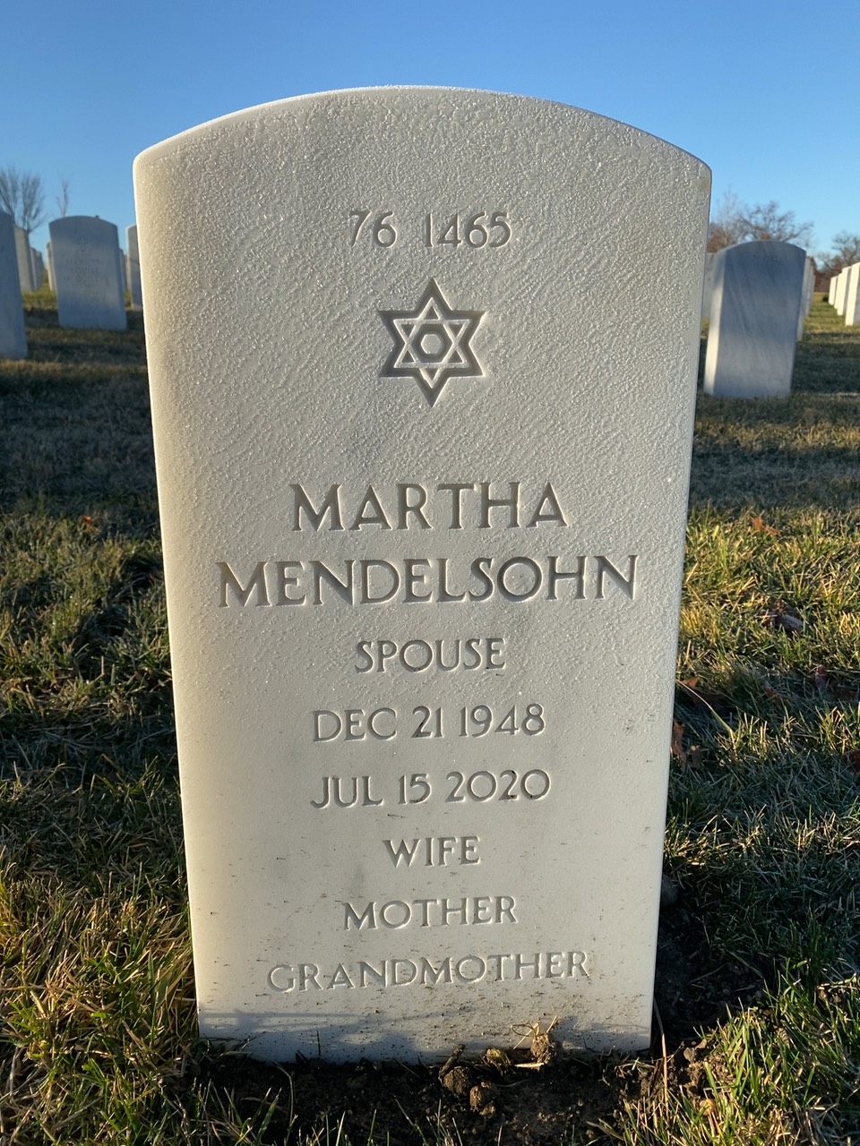Back of headstone — Jerome Moskowitz