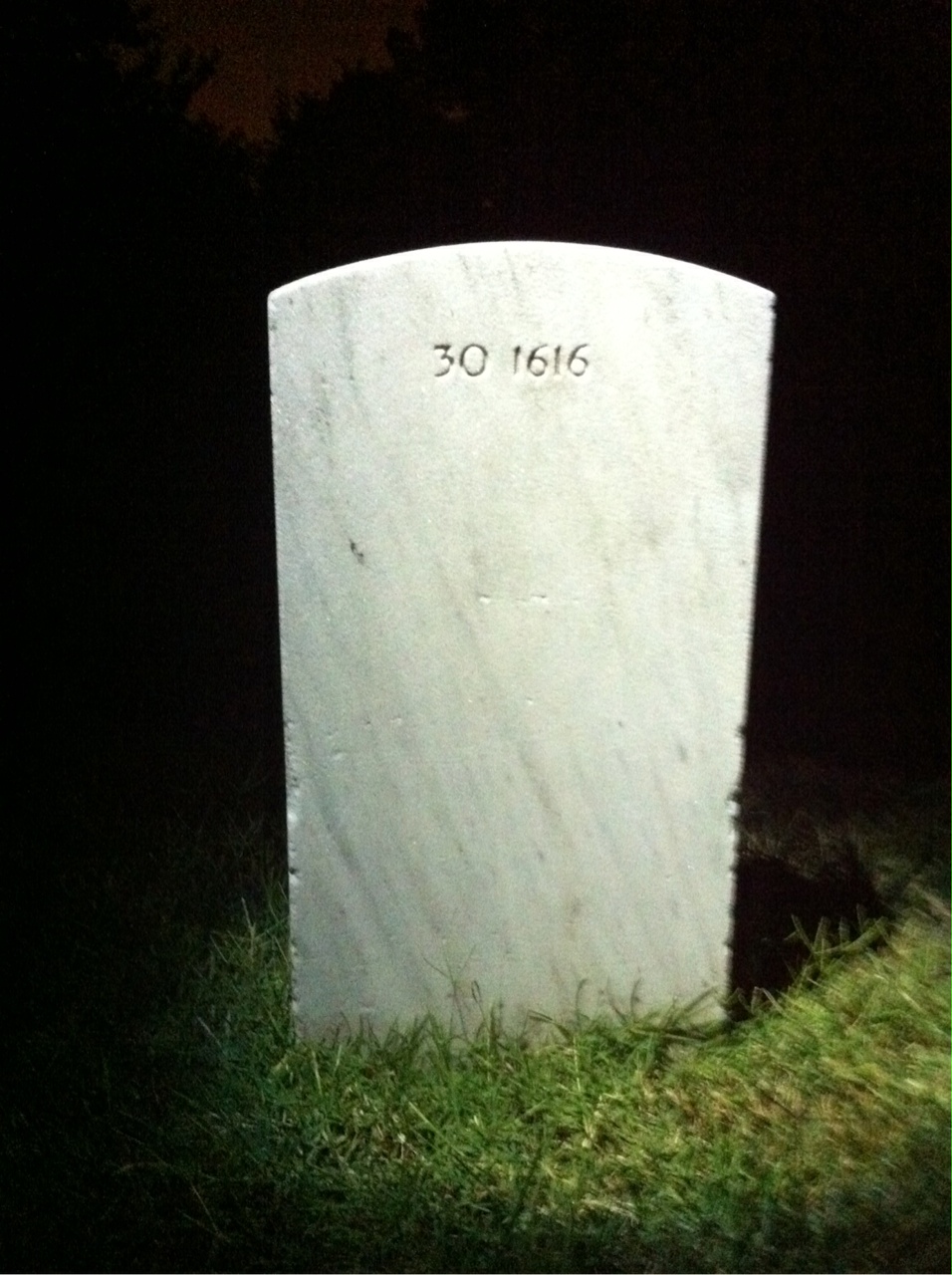 Back of headstone — Robert Rogers