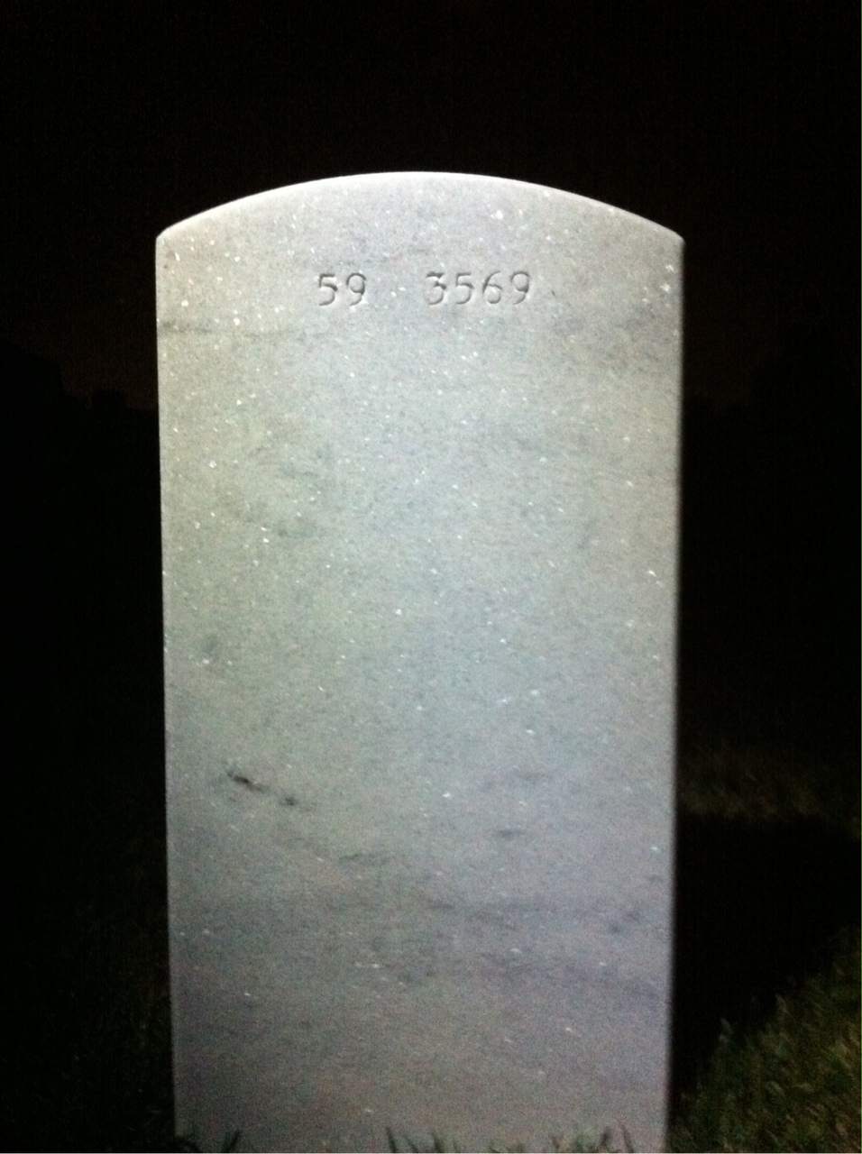 Back of headstone — George Stricker