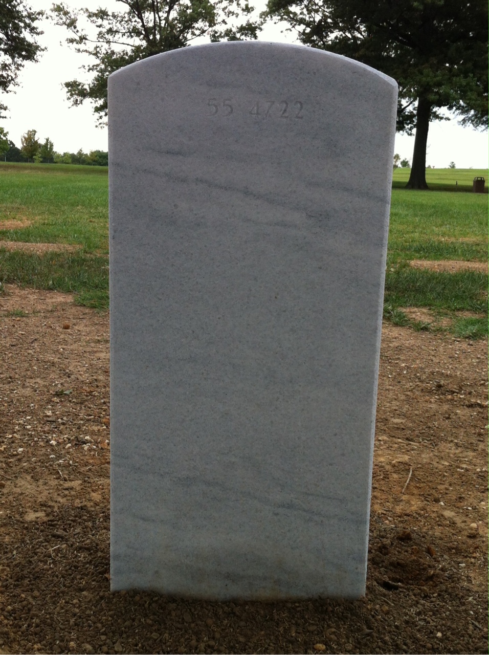 Back of headstone — Warren Anderson