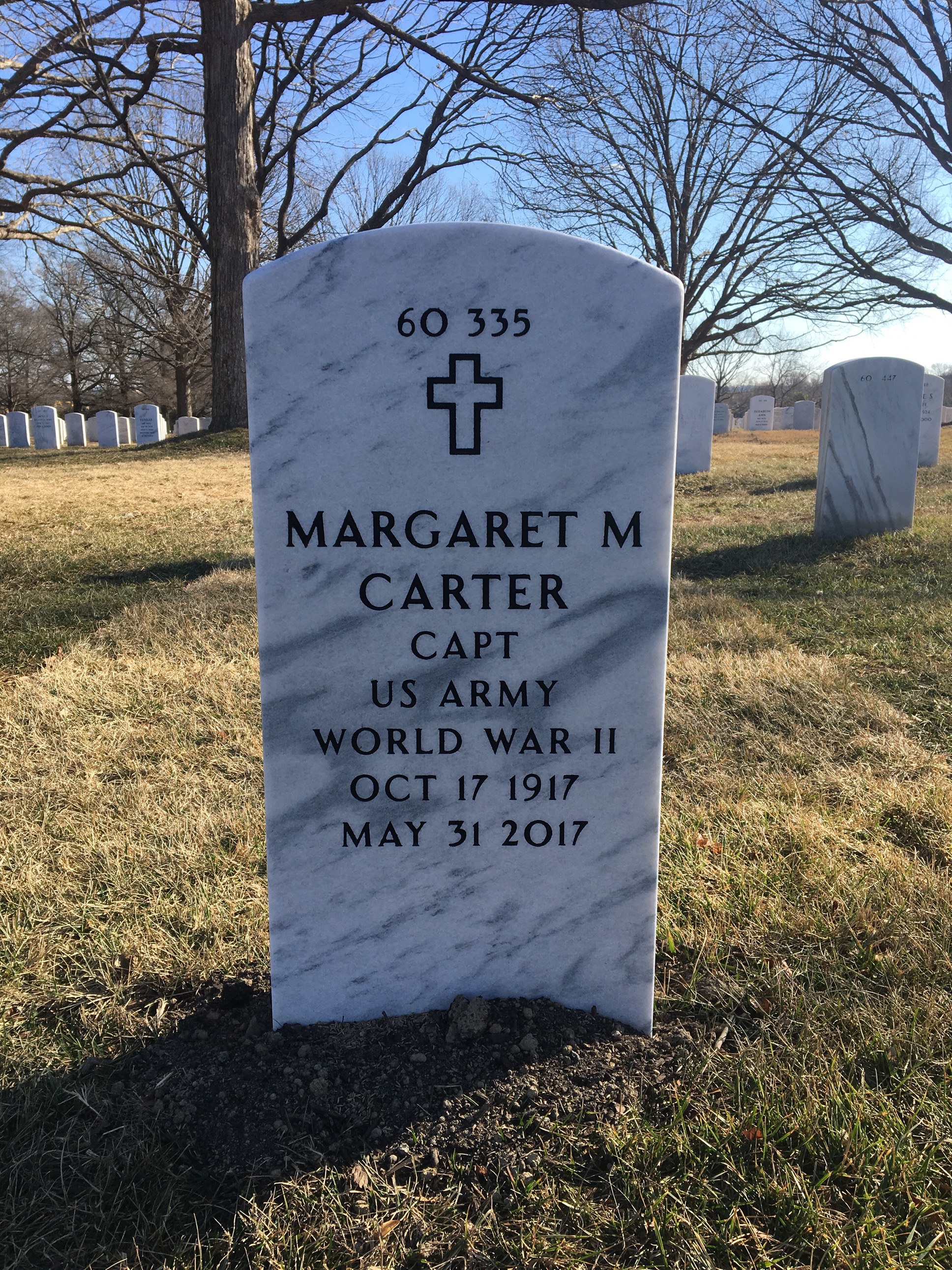 Back of headstone — George Carter