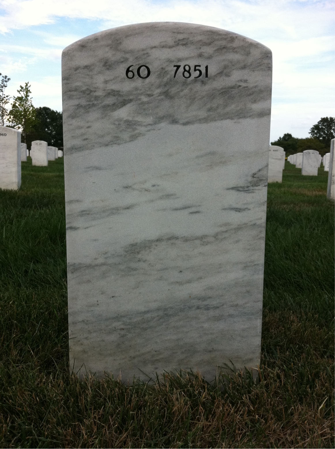 Back of headstone — Armand Ortega