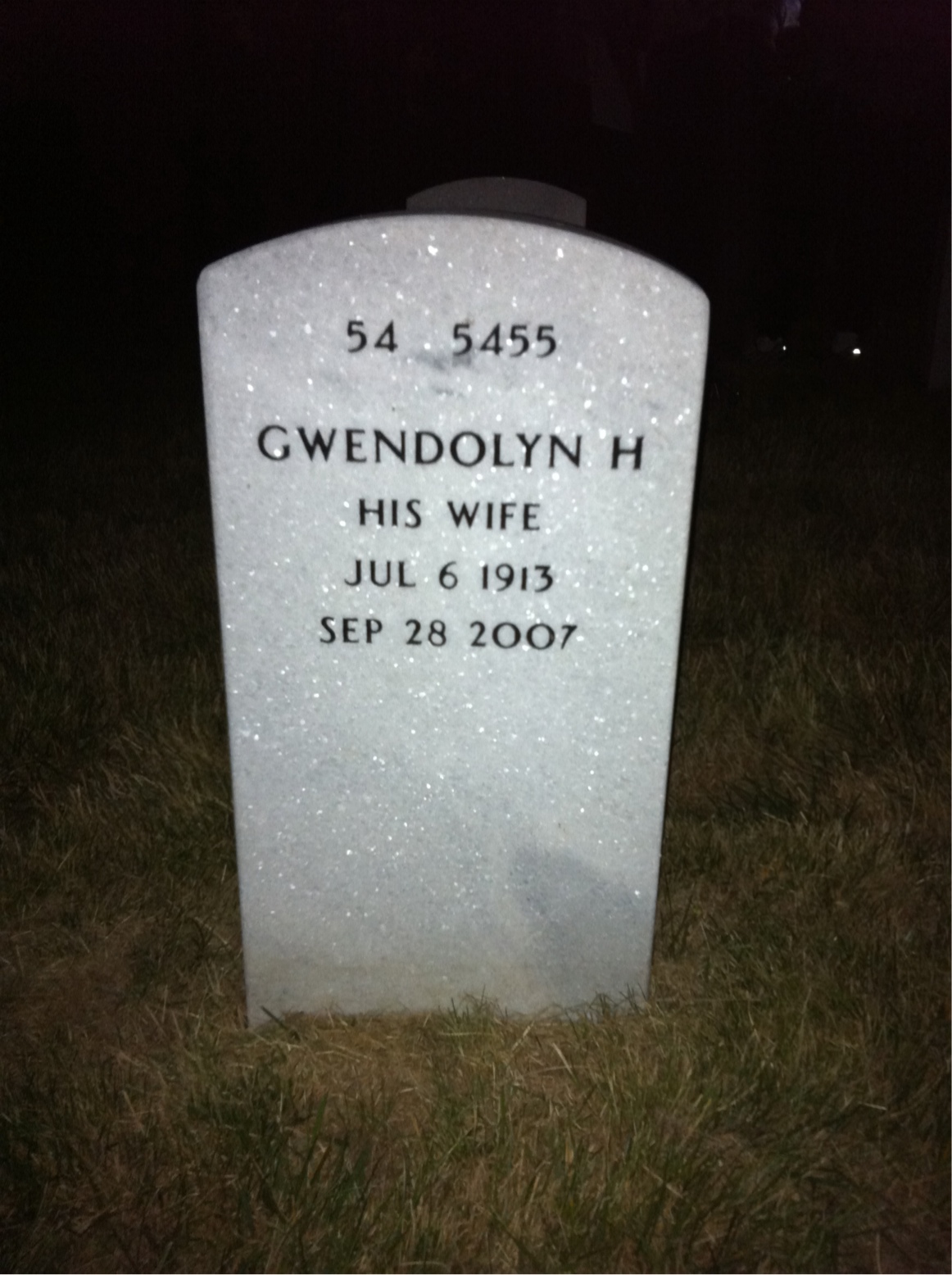 Back of headstone — Vernon Shurm