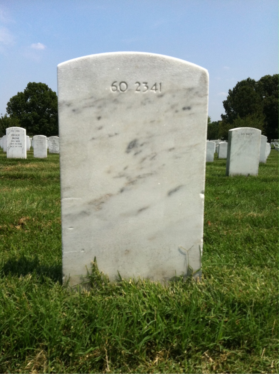 Back of headstone — John Beretta