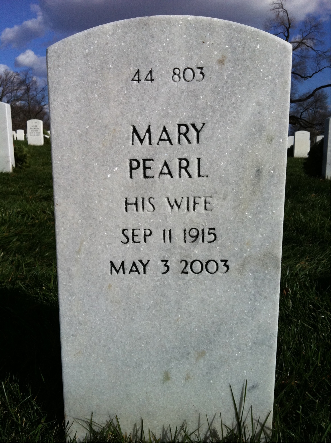 Back of headstone — Ernest Rivers
