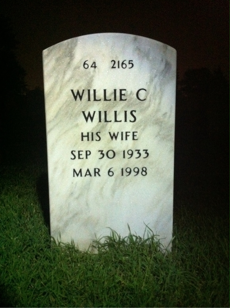 Back of headstone — Sidney Dewalt