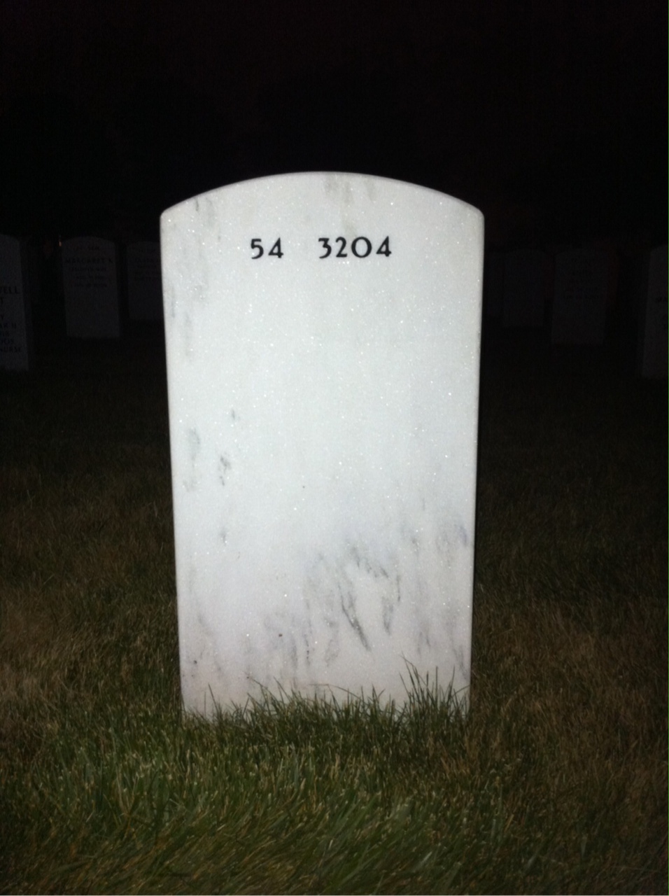 Back of headstone — John Harrison Cole
