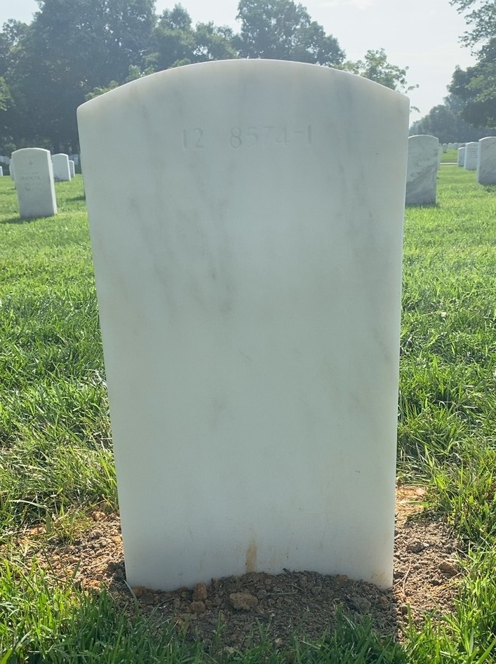 Back of headstone — William Neal Davis