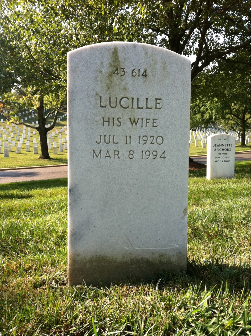 Back of headstone — Willie Whitehead