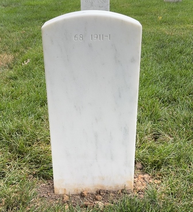 Back of headstone — William Herbert Loeffler