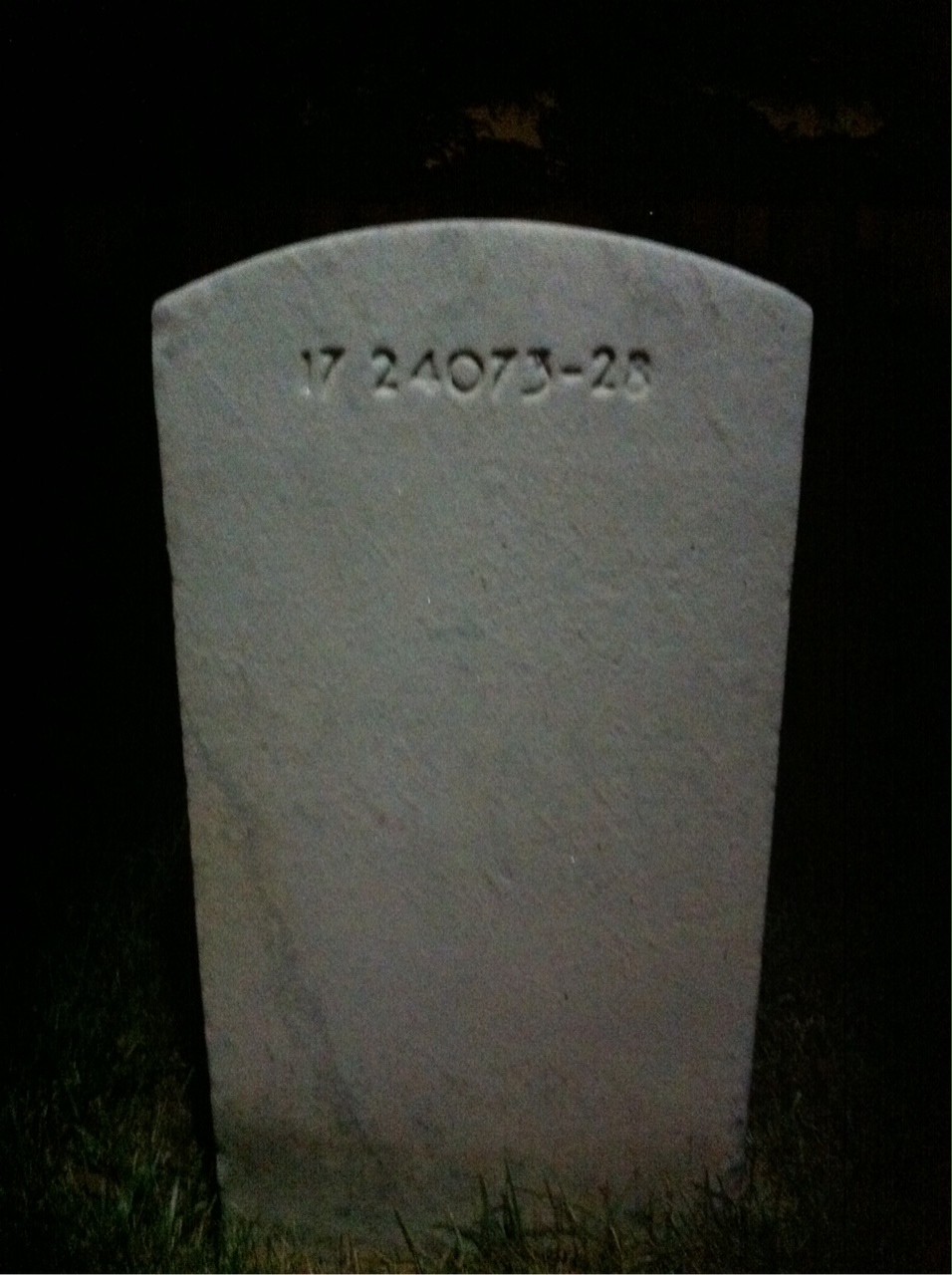 Back of headstone — Thomas Adams