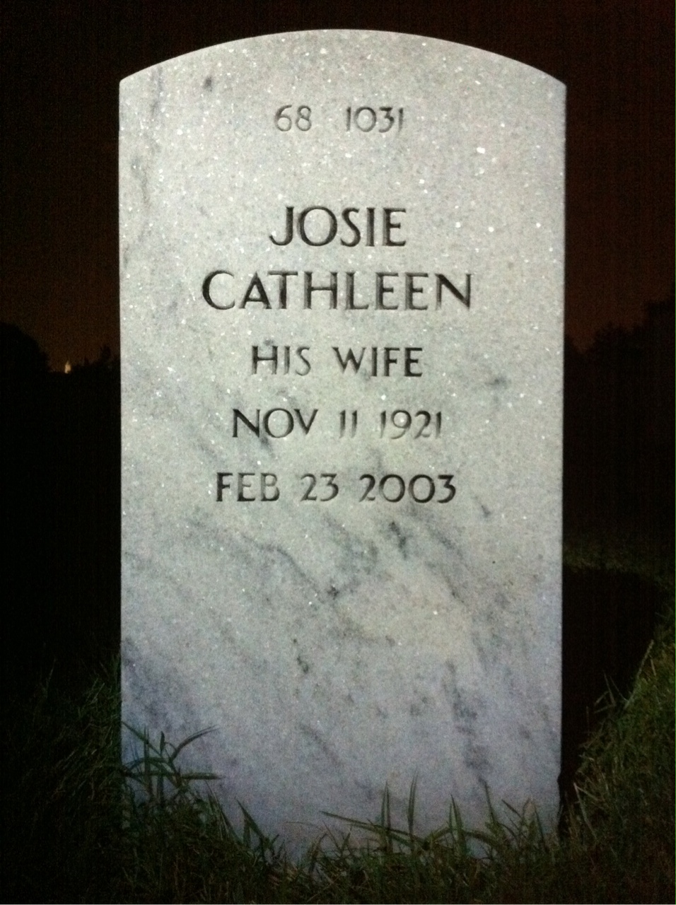 Back of headstone — William Murray