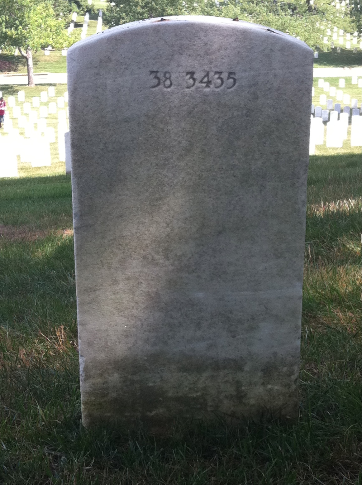 Back of headstone — Maxwell Mitchell