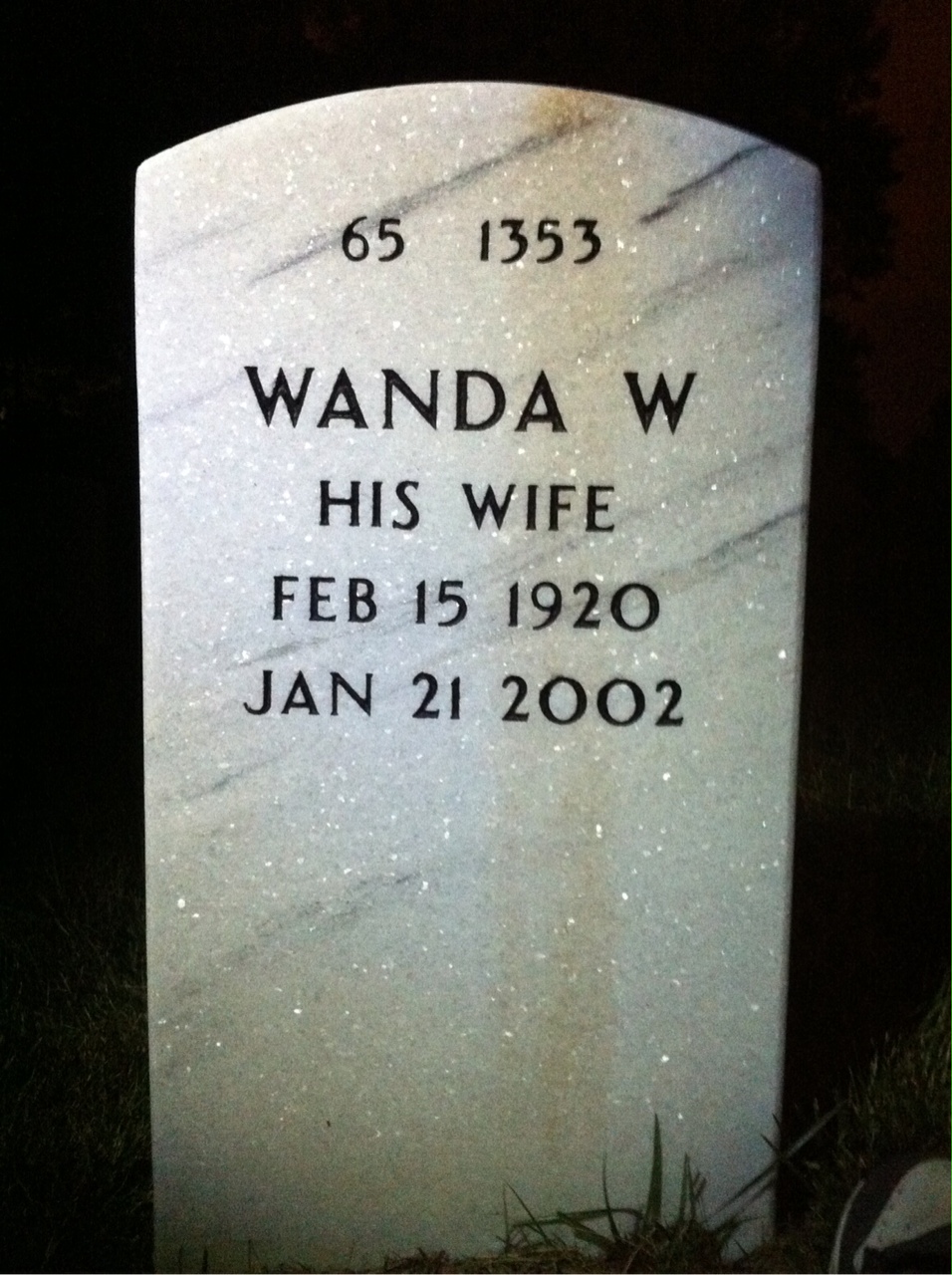 Back of headstone — Glenn Jennings