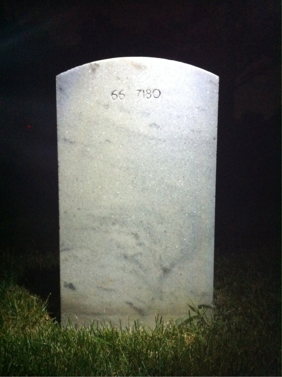 Back of headstone — William Alburn Huff