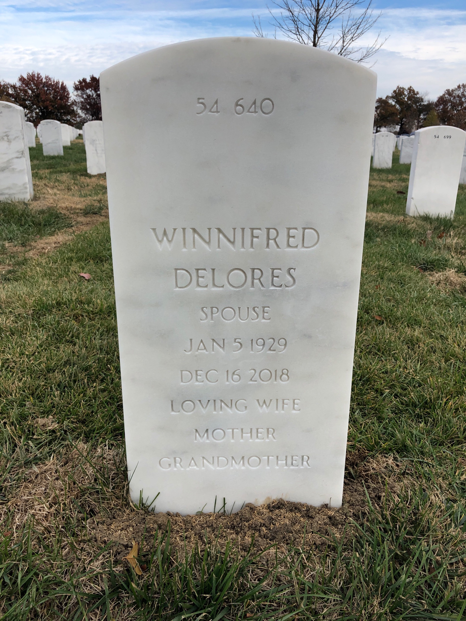 Back of headstone — Doral Hupp