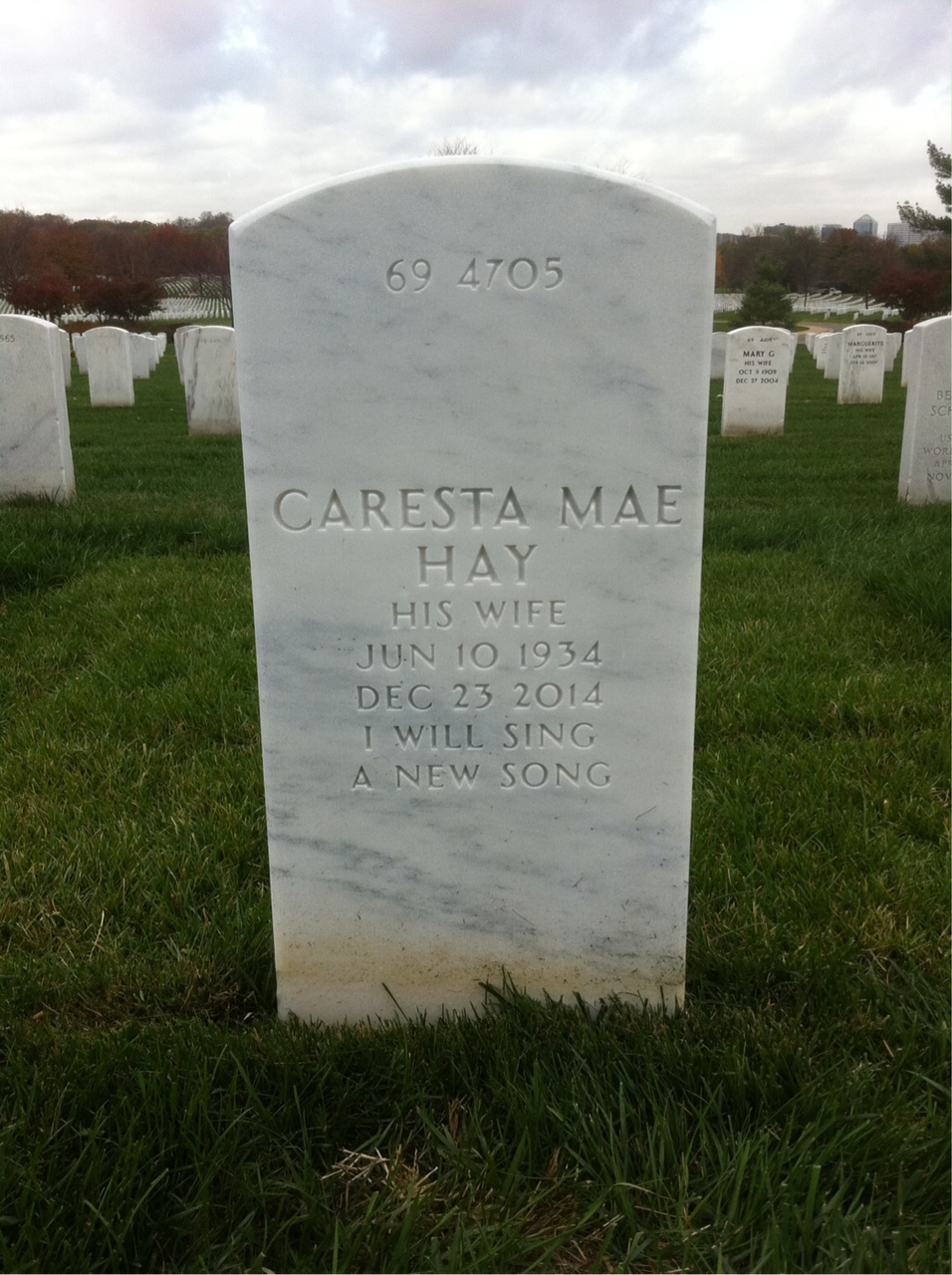 Back of headstone — Daniel Wright