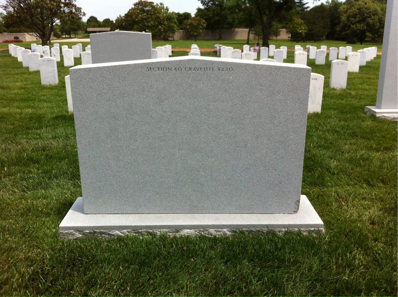 Back of headstone — Jack Arnett