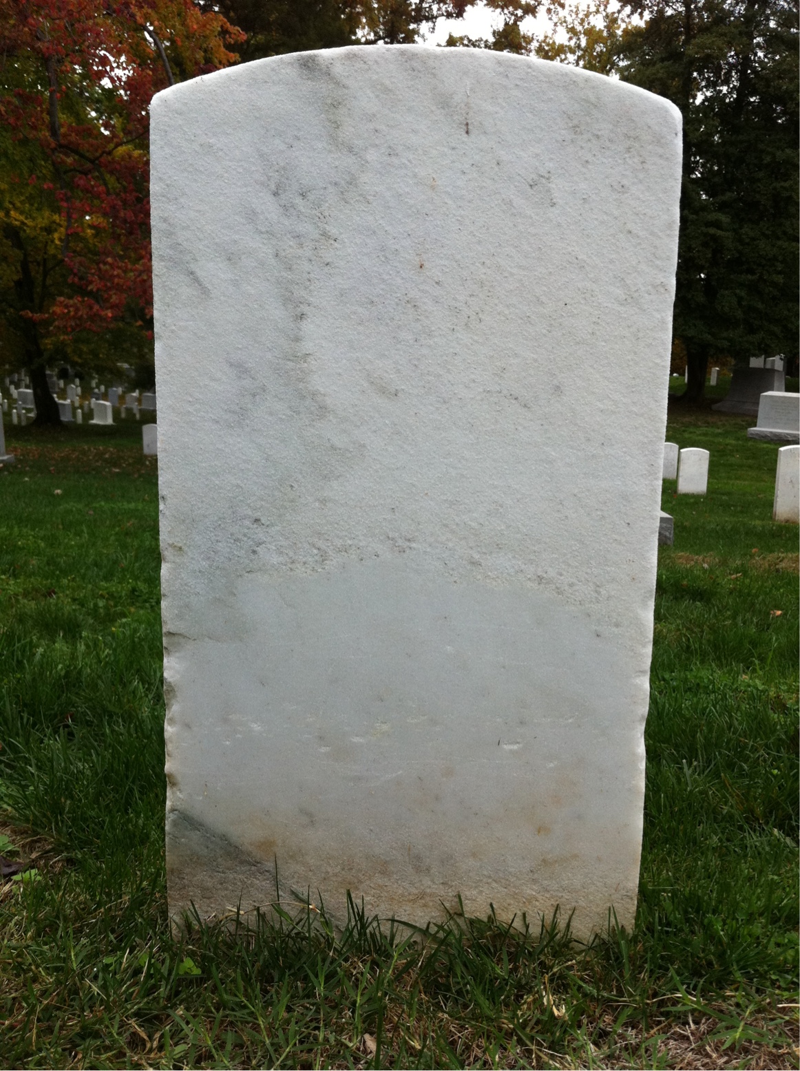 Back of headstone — Edwin Adams