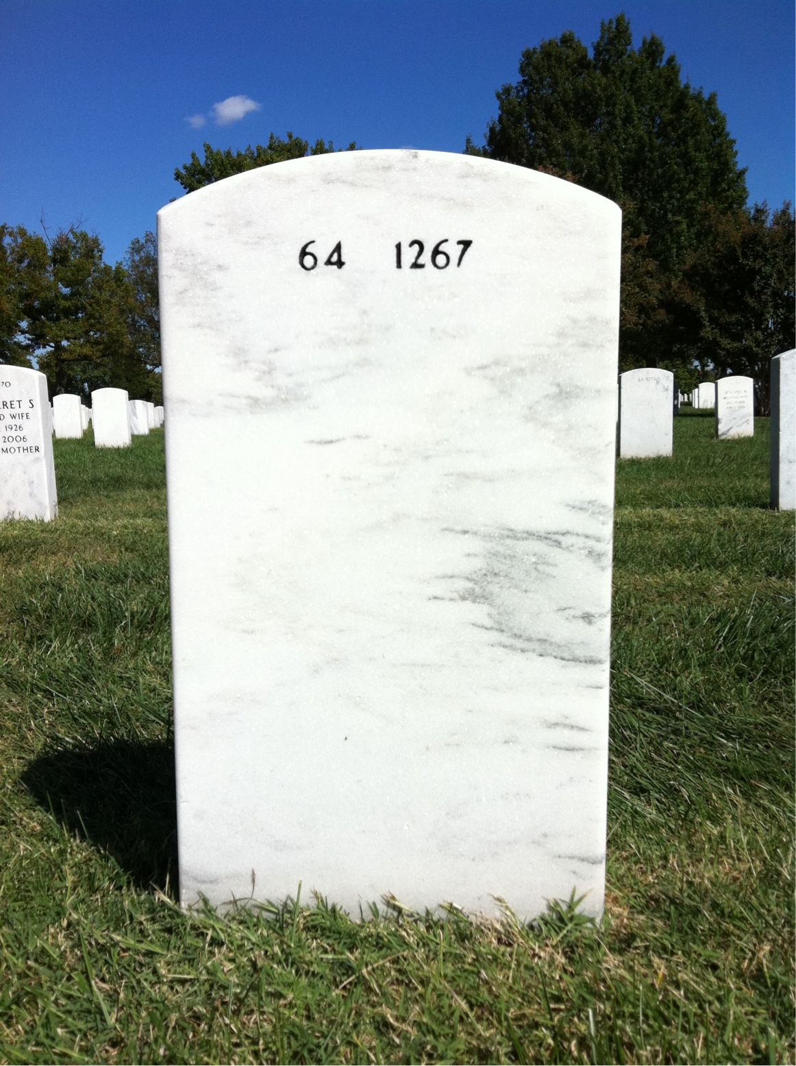 Back of headstone — William P Randolph