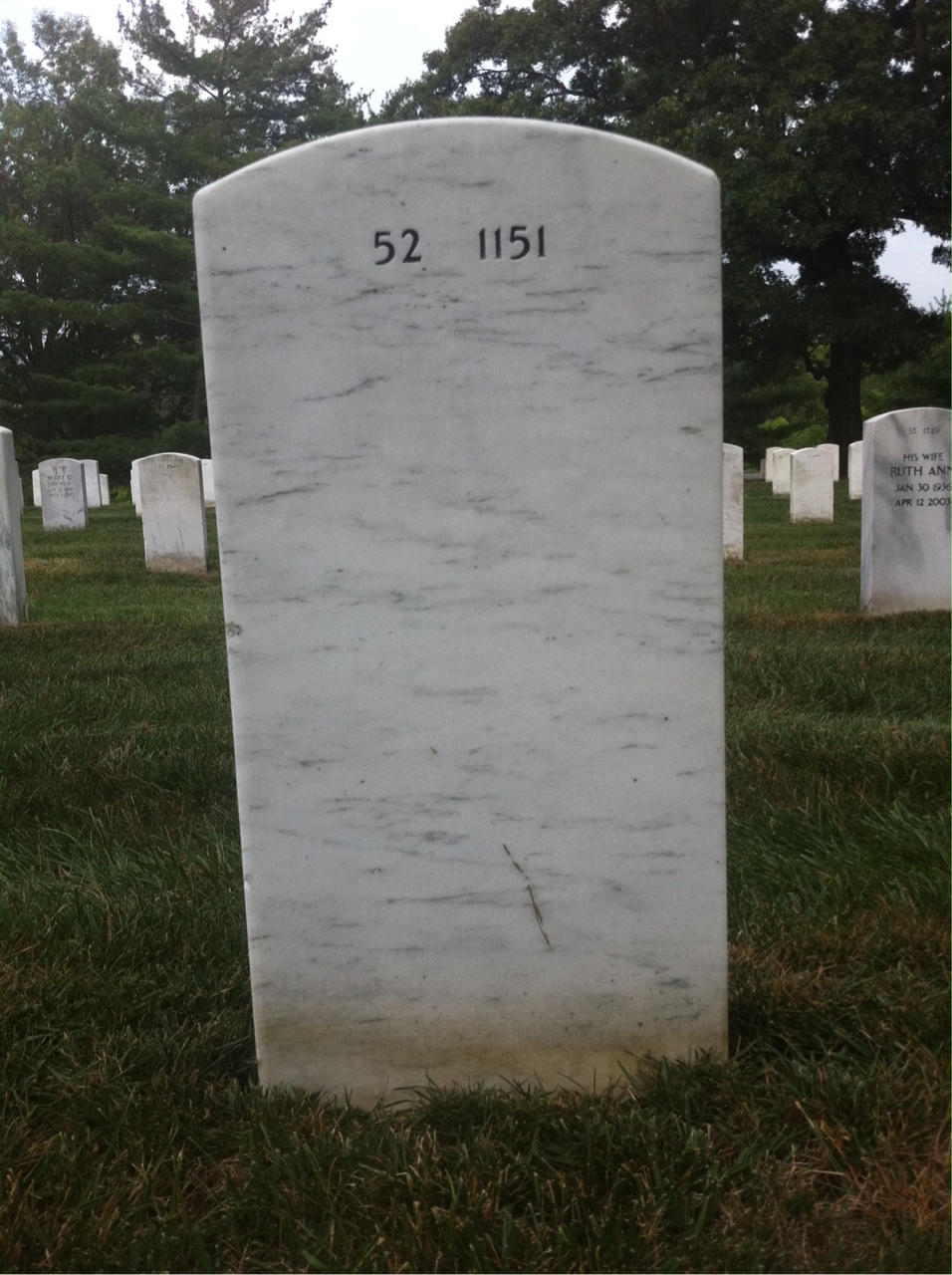 Back of headstone — Lawrence Baarlaer