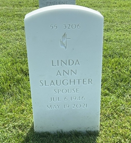 Back of headstone — Wilbur R Slaughter