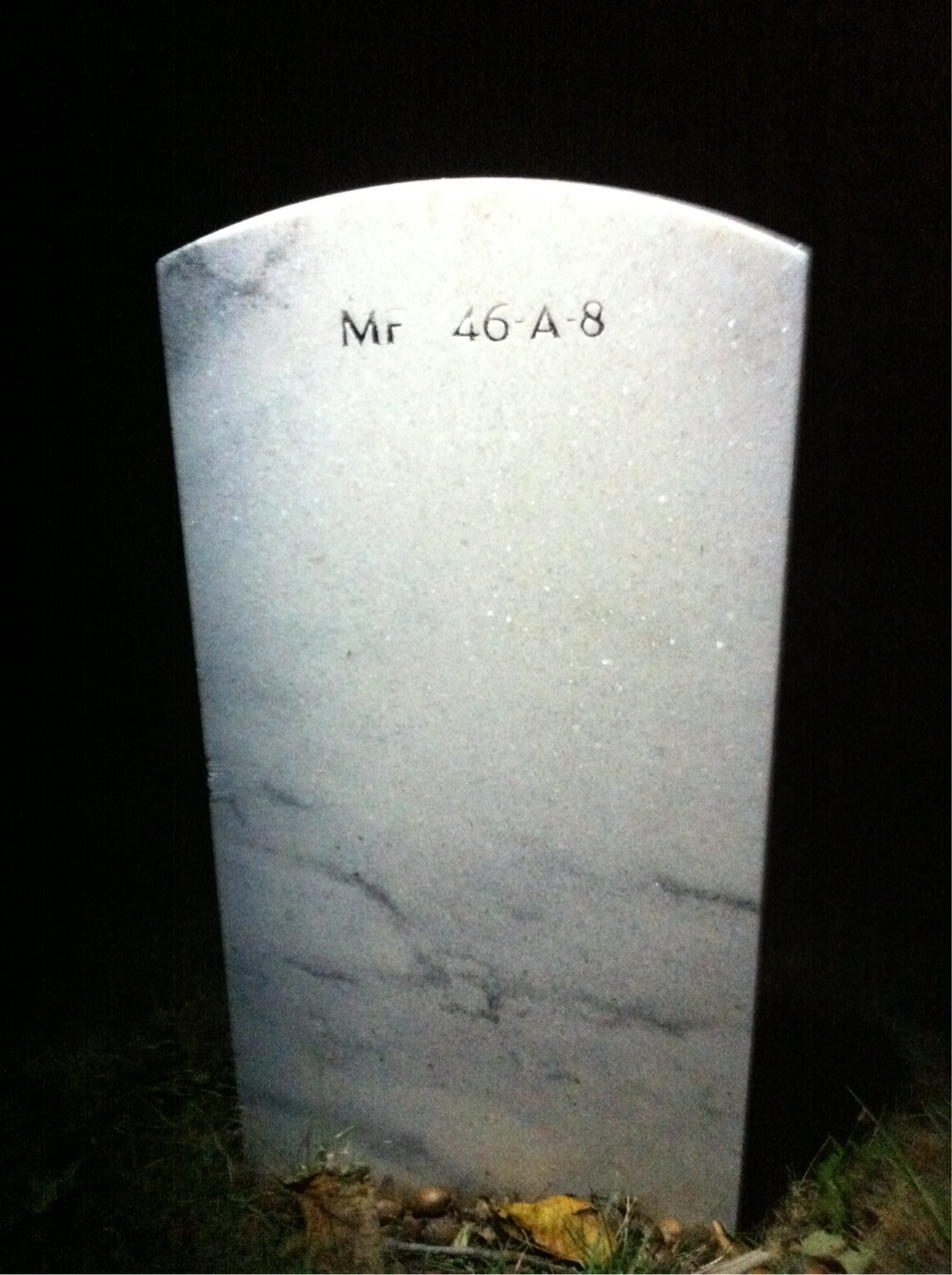 Back of headstone — Gregory Benton
