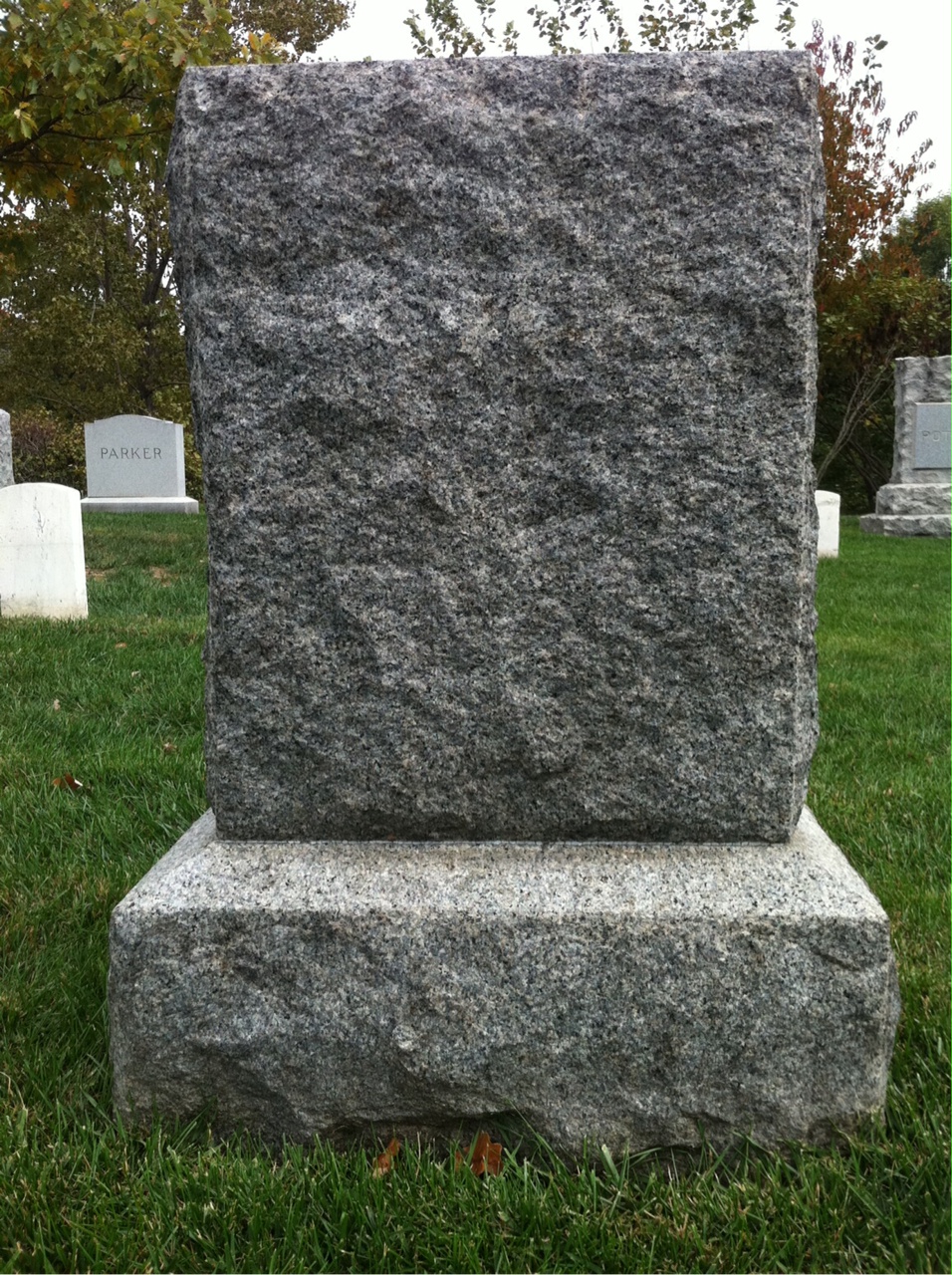 Back of headstone — Frederica Bailey