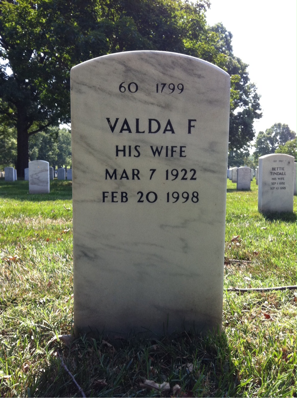 Back of headstone — James Franklin