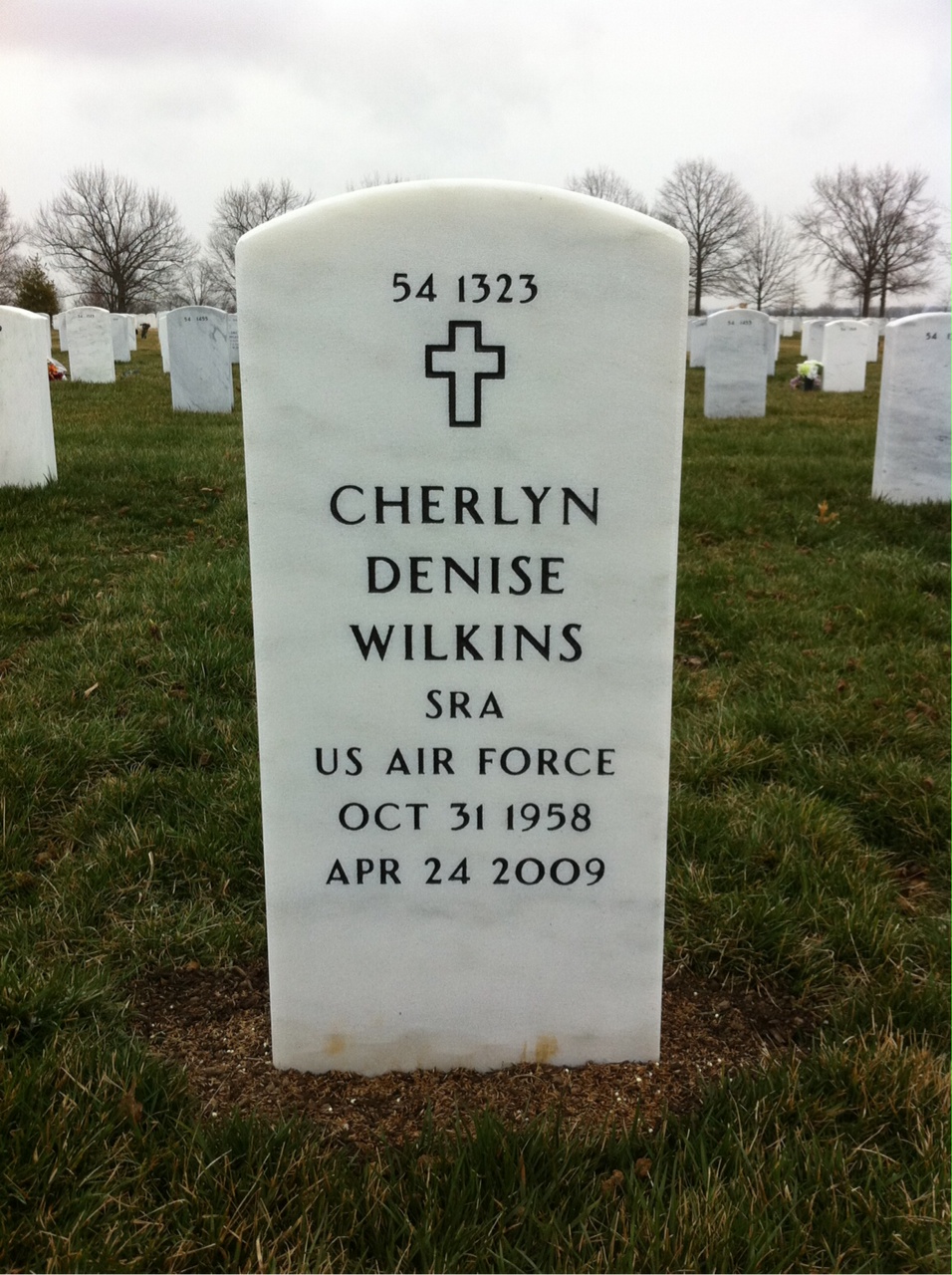 Back of headstone — Cherlyn Wilkins