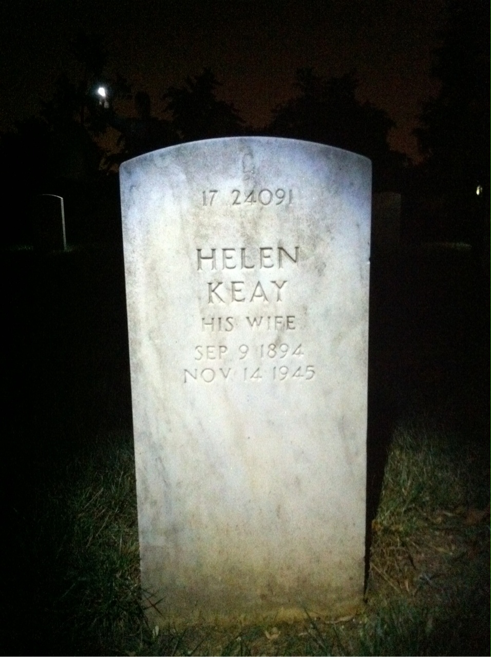 Back of headstone — Robert H Hetzer