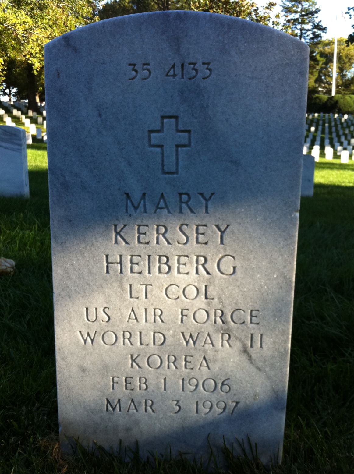 Back of headstone — Alf Heiberg