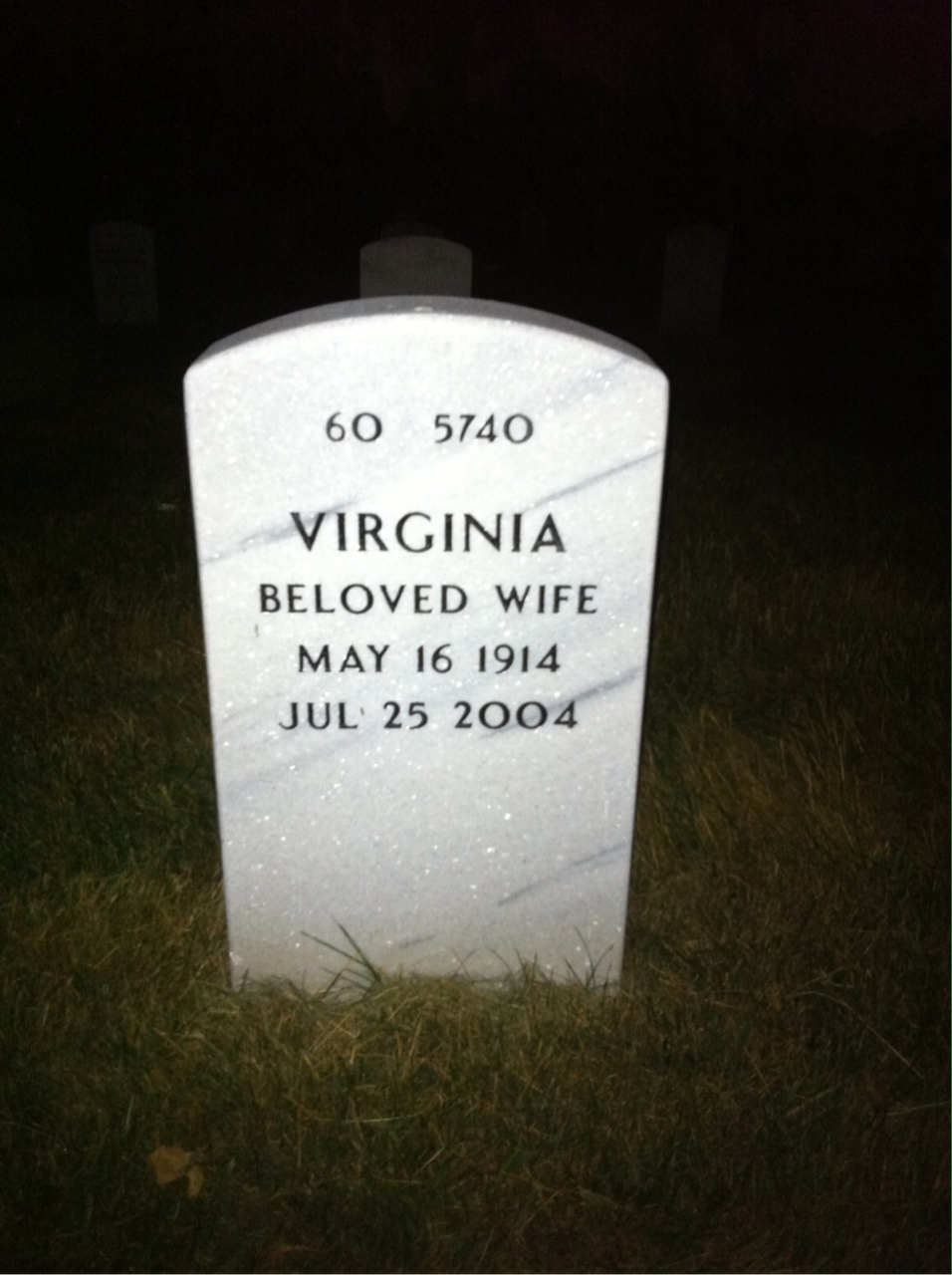 Back of headstone — Ray Miller