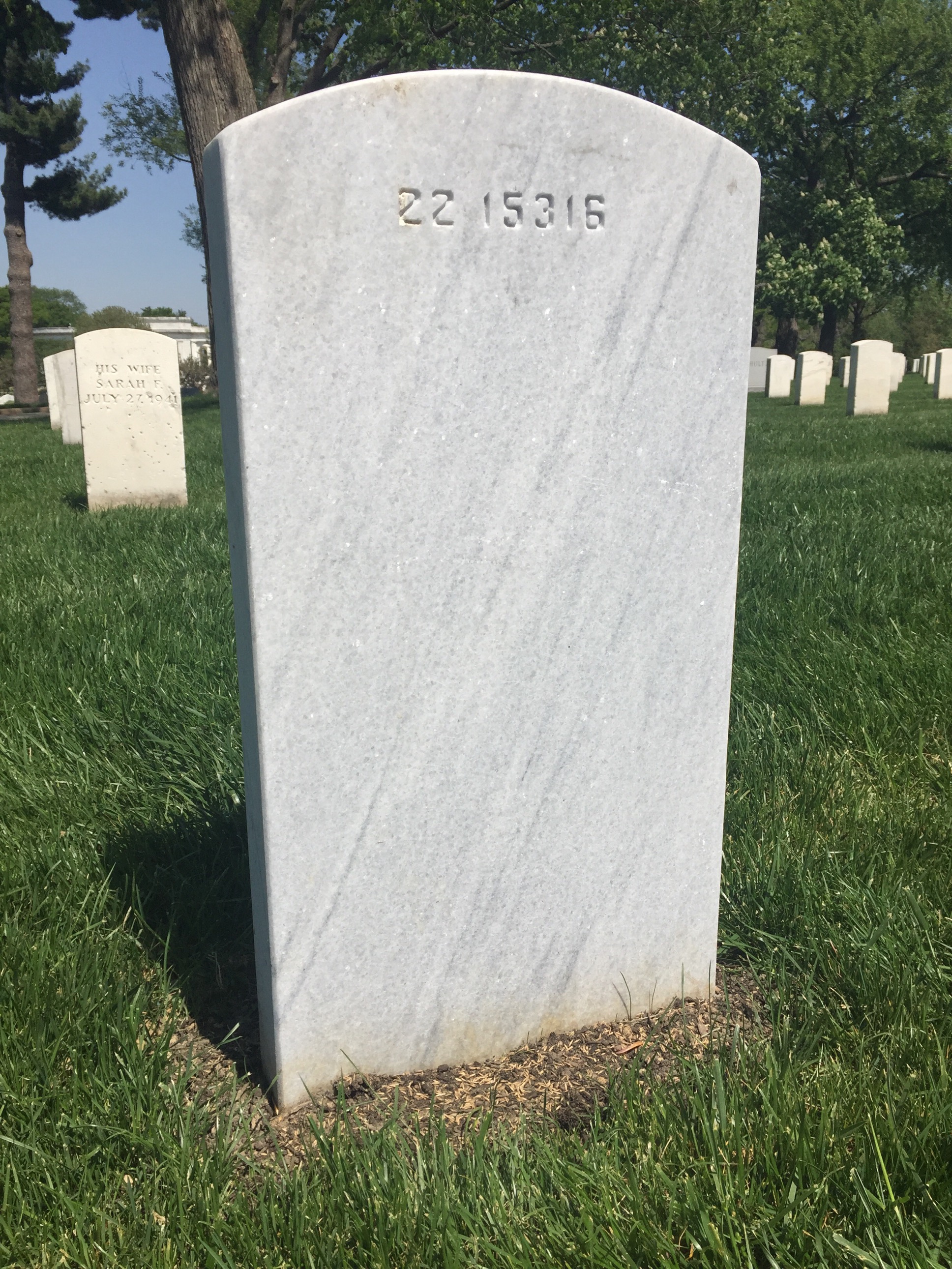 Back of headstone — Abram Benson