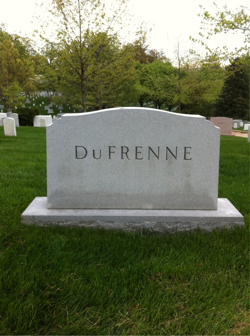 Back of headstone — Martin Dufrenne