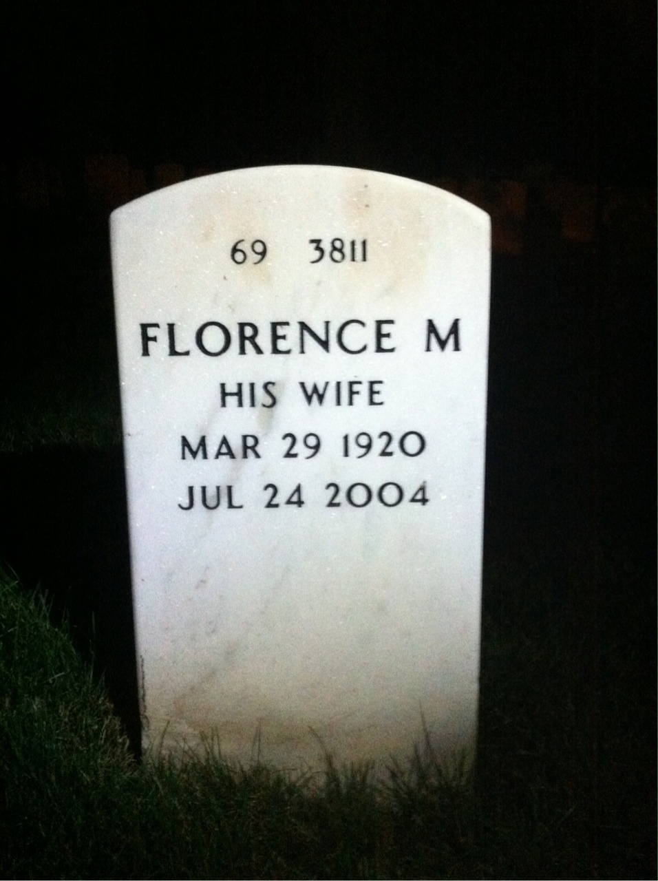 Back of headstone — Loyd Johnson