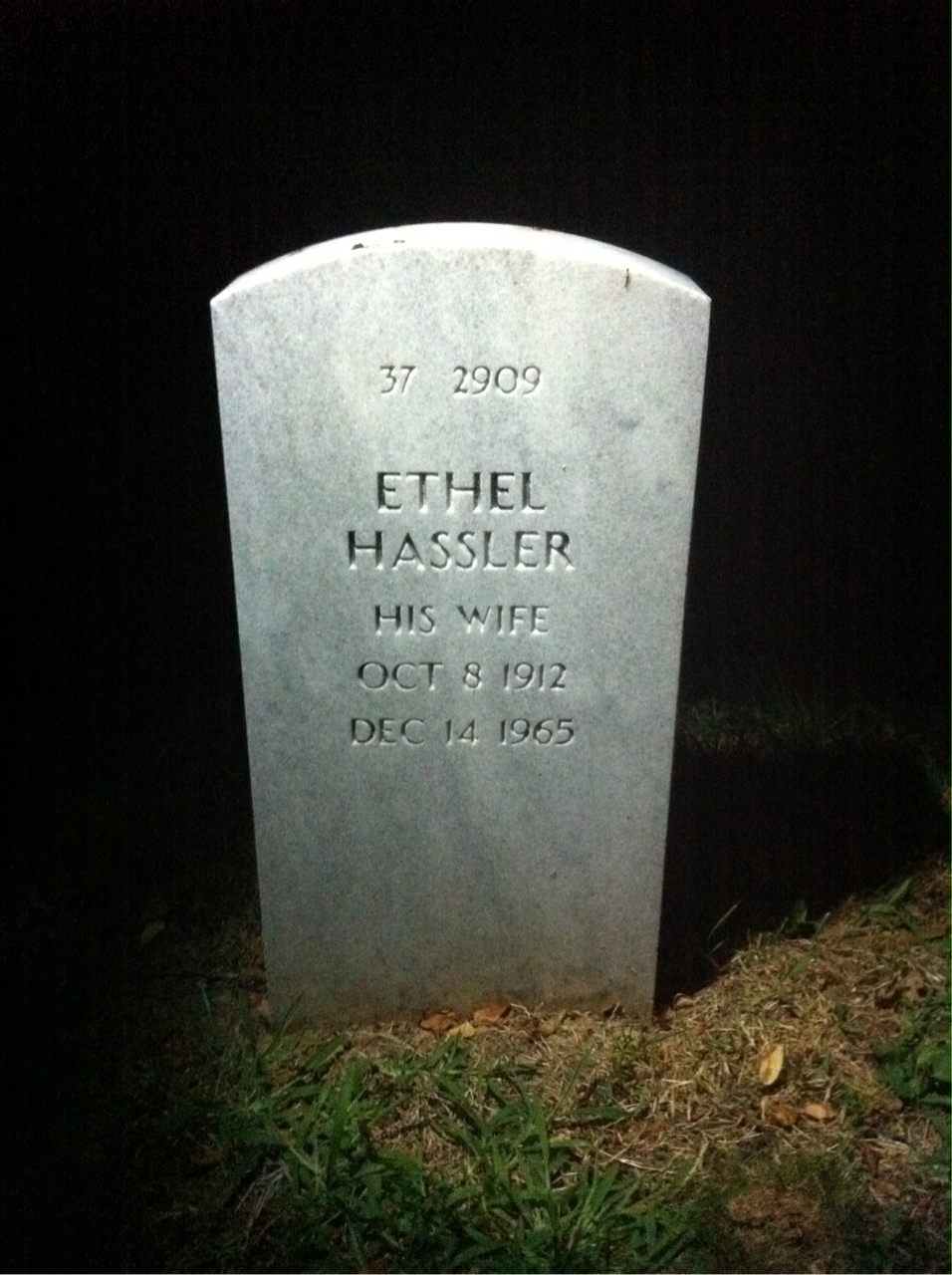 Back of headstone — Donald Moler