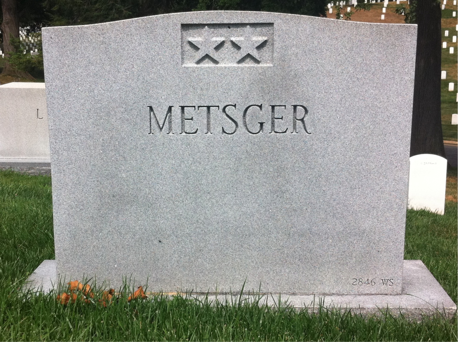 Back of headstone — Alfred Metsger