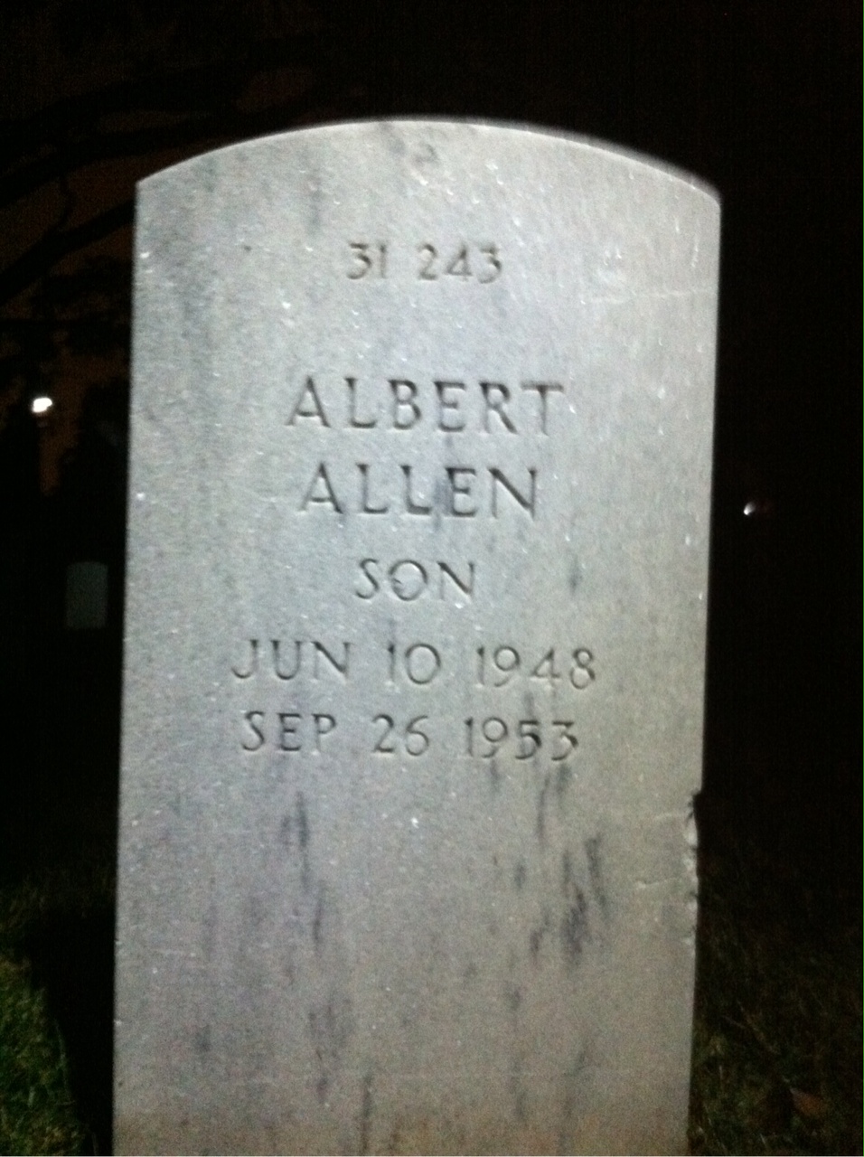 Back of headstone — Harry Valentine