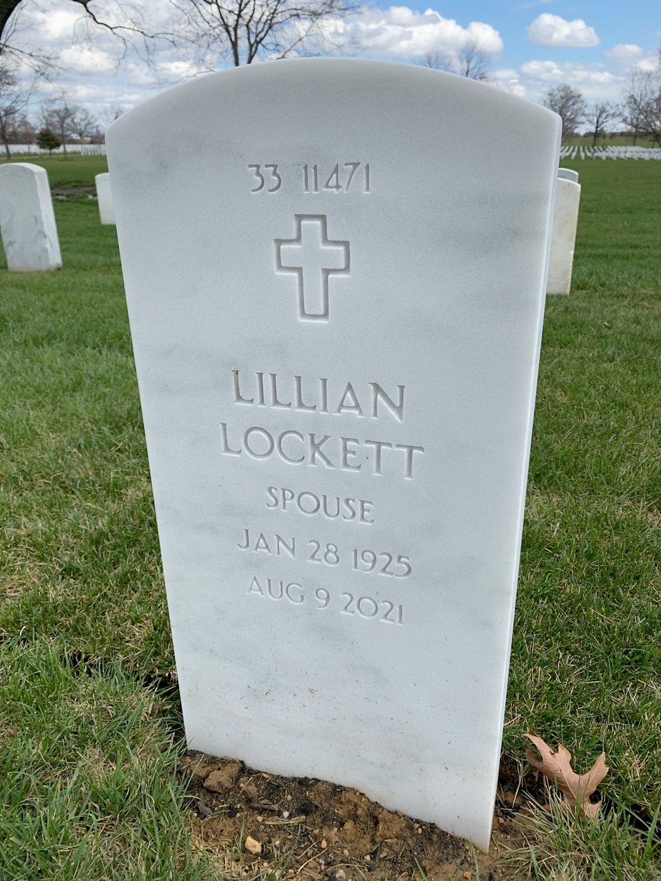 Back of headstone — William T Wright