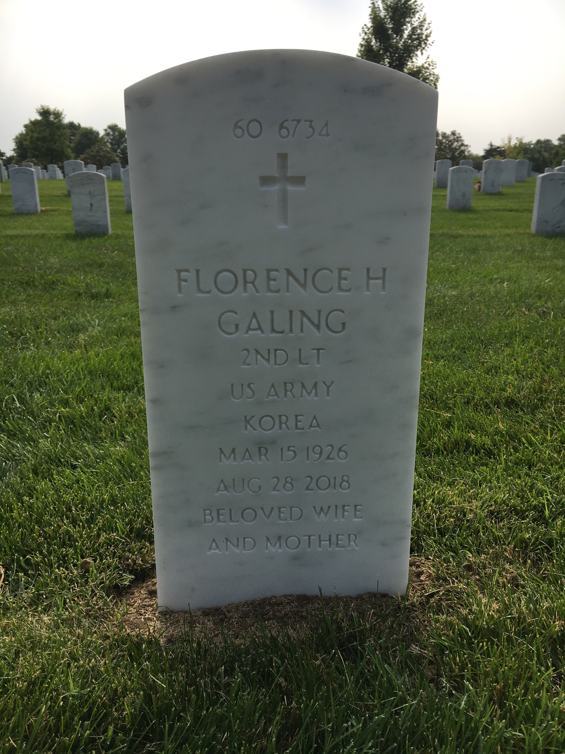 Back of headstone — Bernard Galing