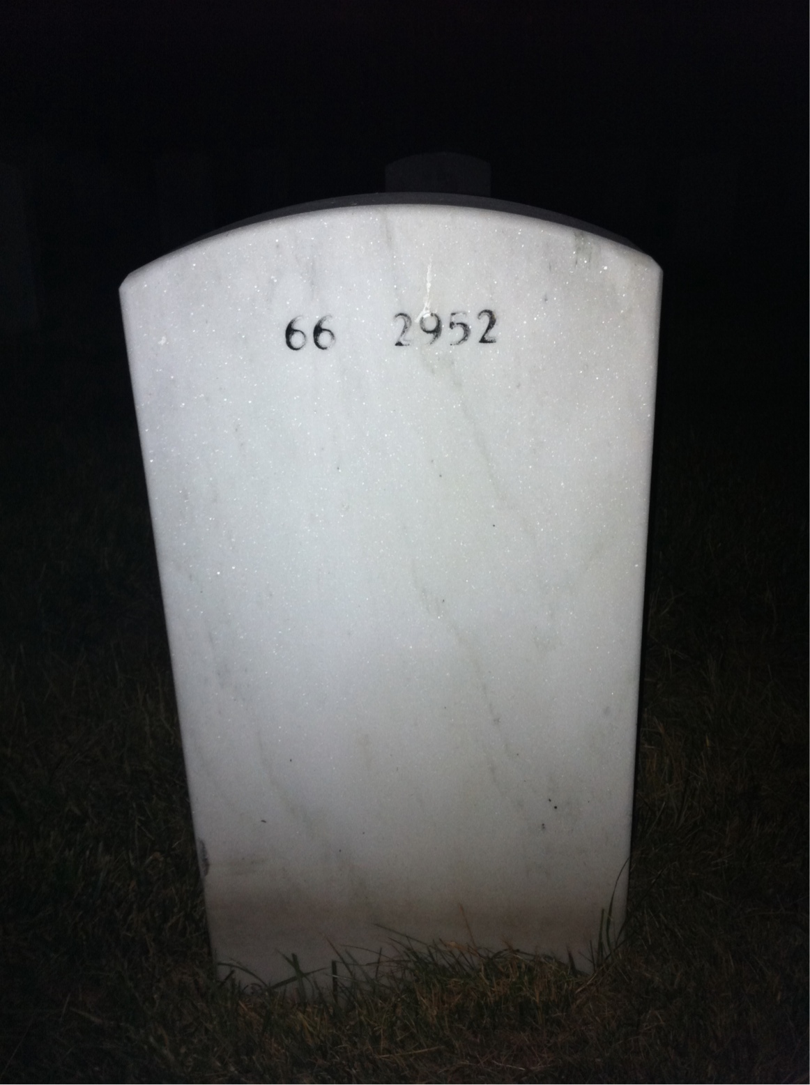 Back of headstone — William Hannah
