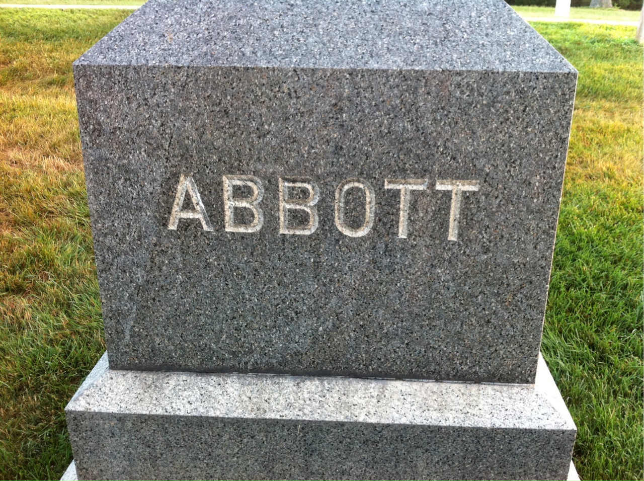 Back of headstone — Electa Abbott
