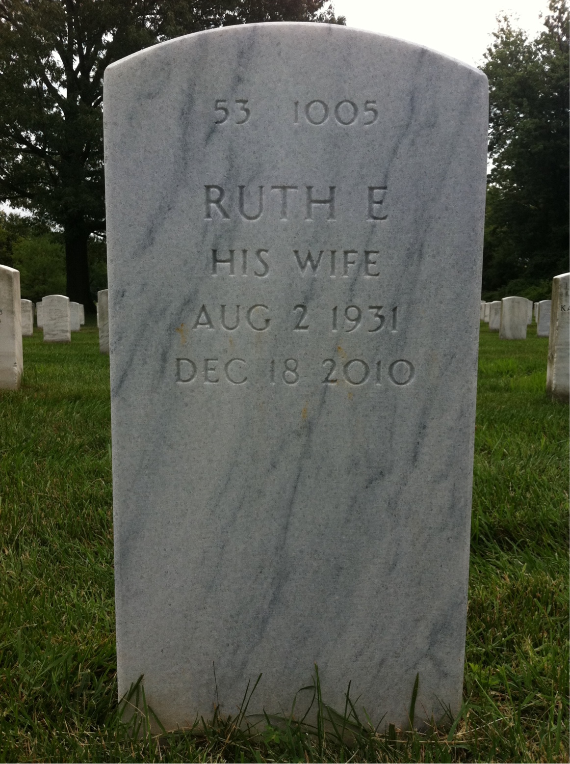 Back of headstone — Billy Arbuckle