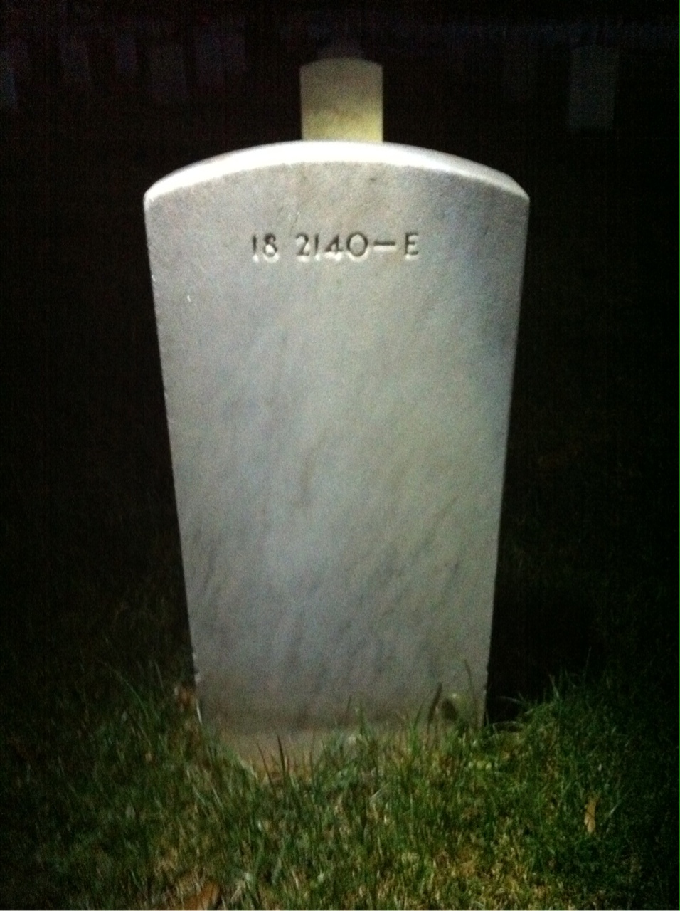 Back of headstone — John Ballinger