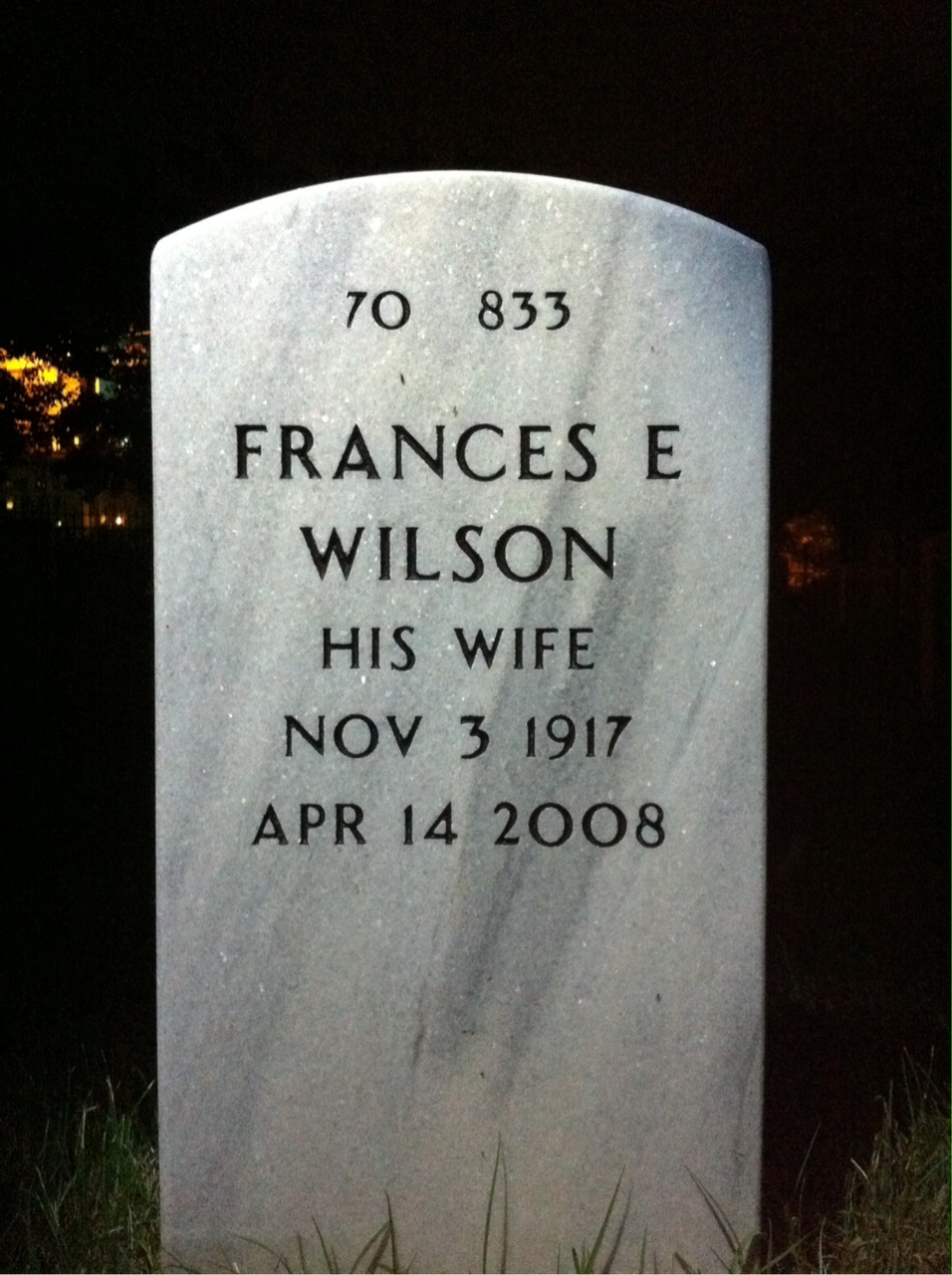 Back of headstone — Elmer Couch