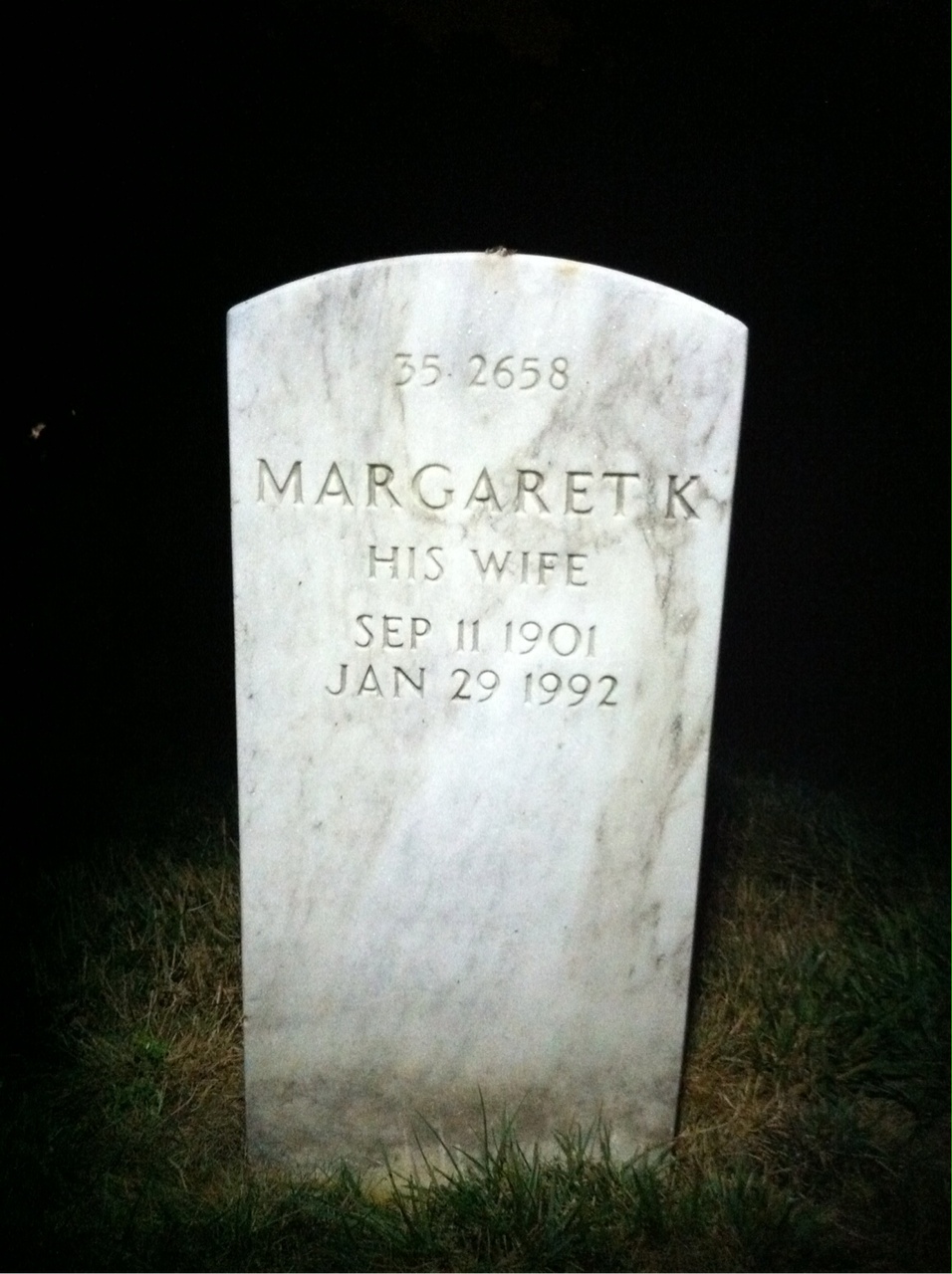 Back of headstone — Frank Baker