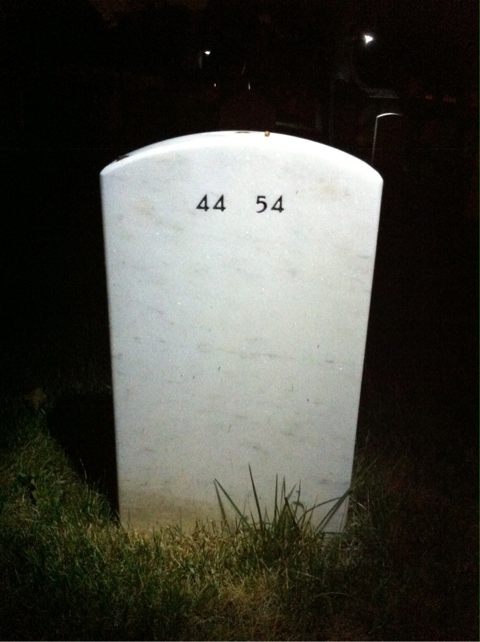 Back of headstone — Frank Baldwin