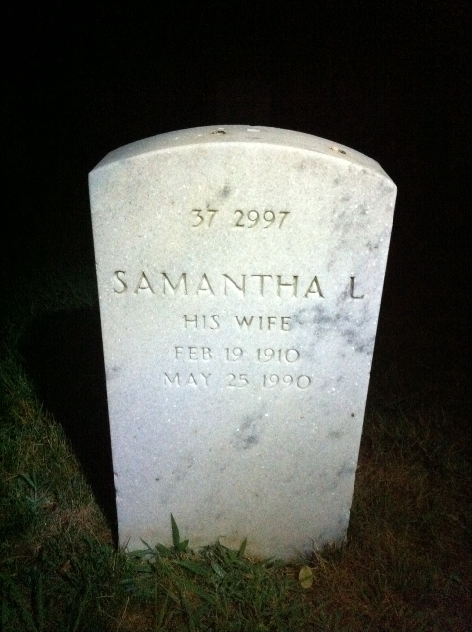 Back of headstone — Martin Ball