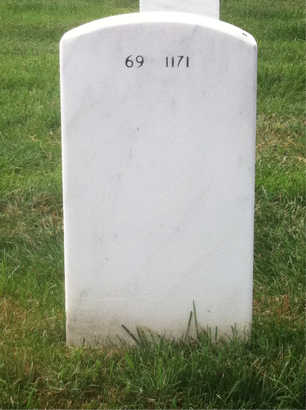 Back of headstone — James Walker